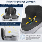 Coussin ORTHO 2 en 1 pour Coccyx & Lombaires à Mémoire de Forme