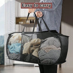Grand Panier en Maille Pop-Up Pliable 3 Compartiments - Noir, Blanc & Couleurs