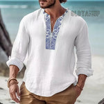Chemise Lin et Coton Col Fantaisie