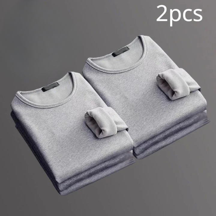 Pack of 2 Long-Sleeved Thermal T-shirts Fleece Lined - Men