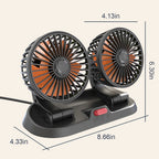 Mini Ventilateur Rotatif Á Double Tête Pour Voiture
