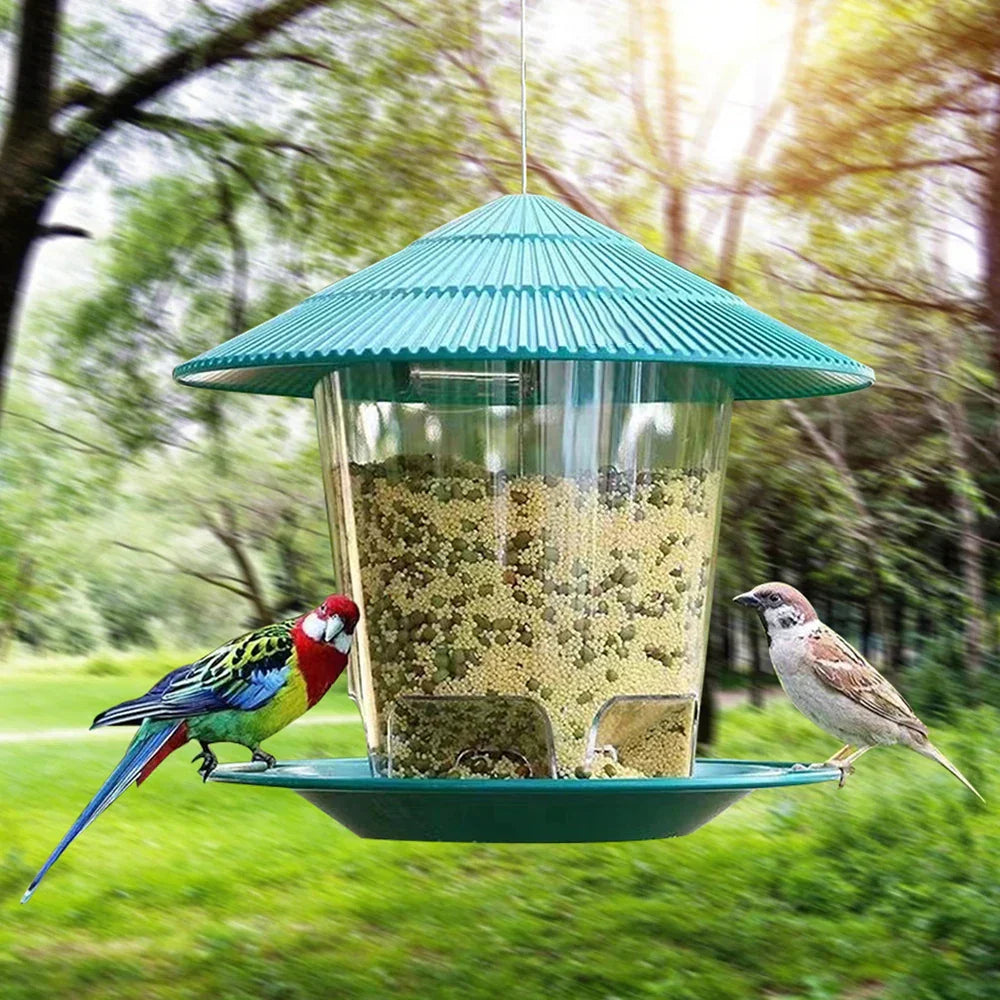 Hanging Bird Feeder – Durable Roof & Large Capacity
