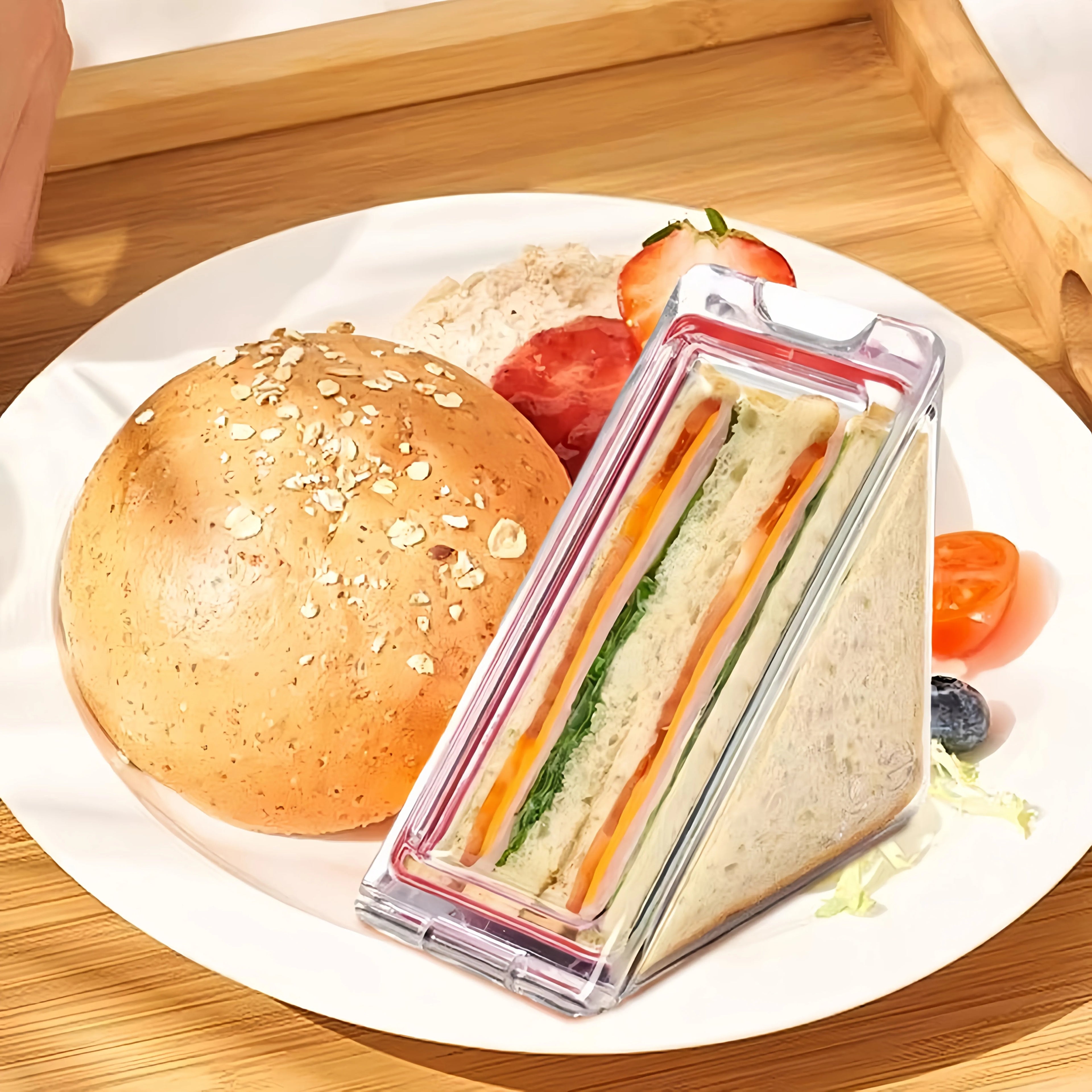 Boîte à Lunch et Pique-Nique Triangulaire Spéciale Sandwichs