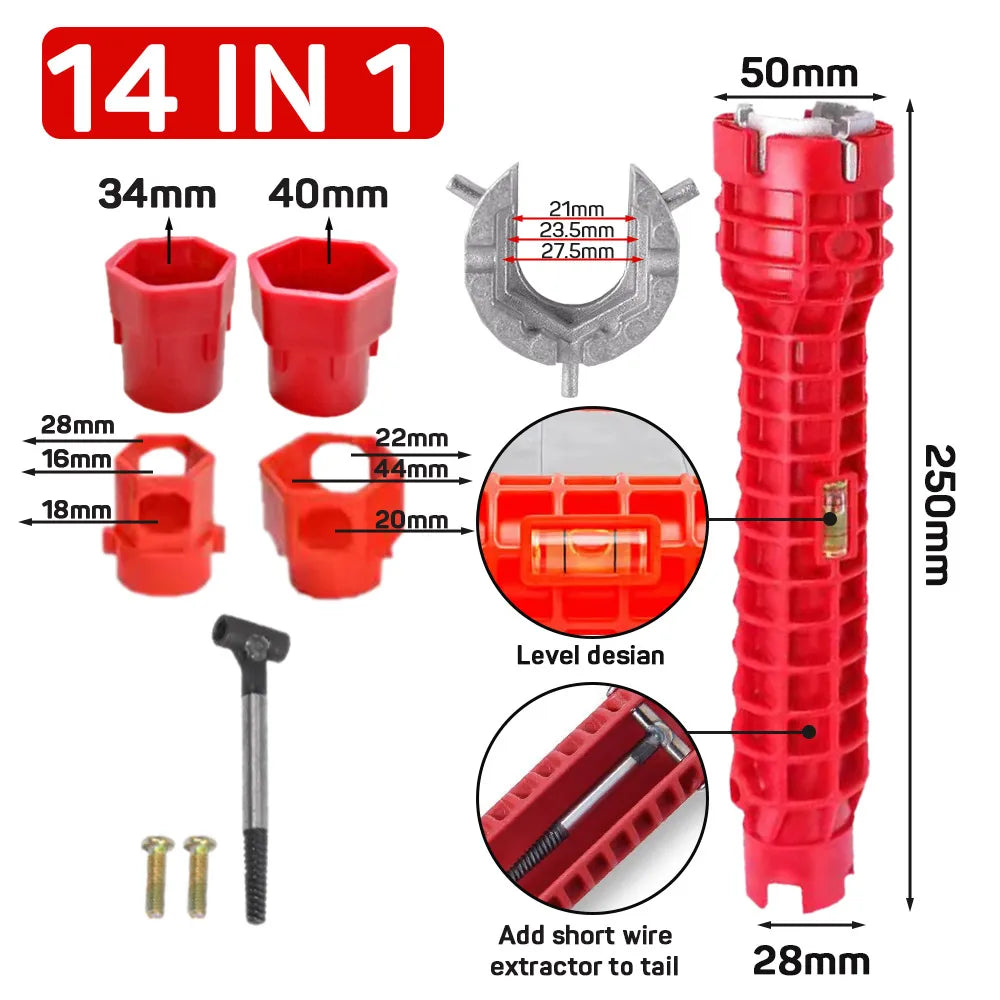 14-in-1 Pipe Wrench Kit - Sink Installation