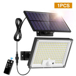 Lampe Solaire d'Extérieur 172LED - Étanche avec Détecteur de Mouvement et Télécommande