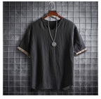 Lightweight breathable Korean linen T-shirt