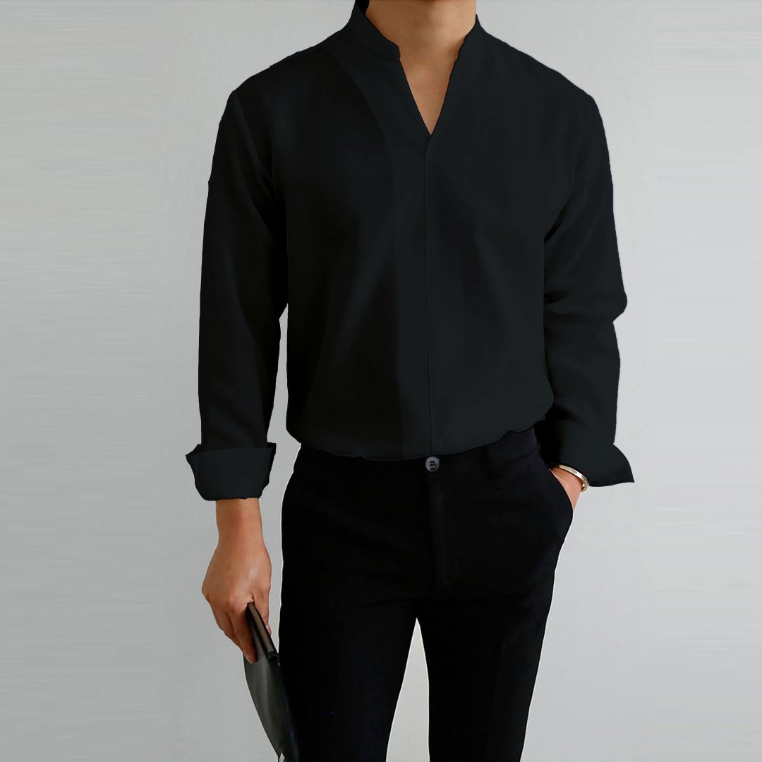Casual Long Sleeve V-Neck Shirt
