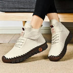 Faux leather fleece-lined ankle boots - Easy to slip on