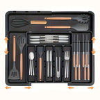 Organisateur XXL Compartimenté et Extensible - Couverts, Couteaux & Ustensiles