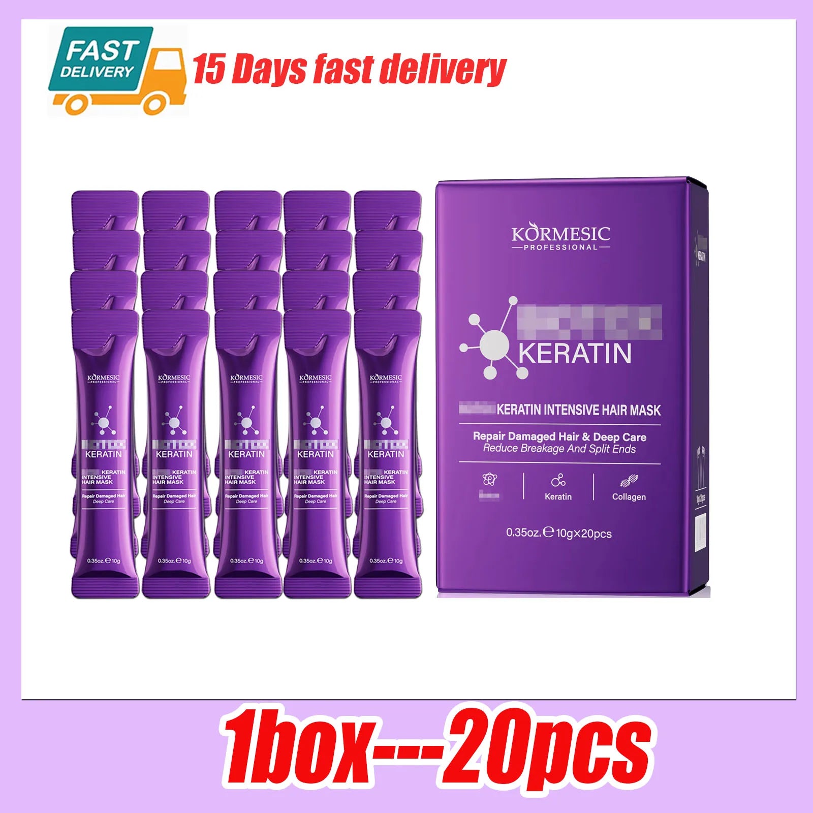 Pack of 10 Hair Masks - Keratin Botox