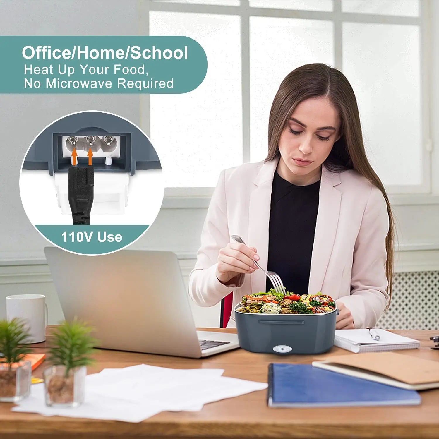 Portable electric heating lunch box