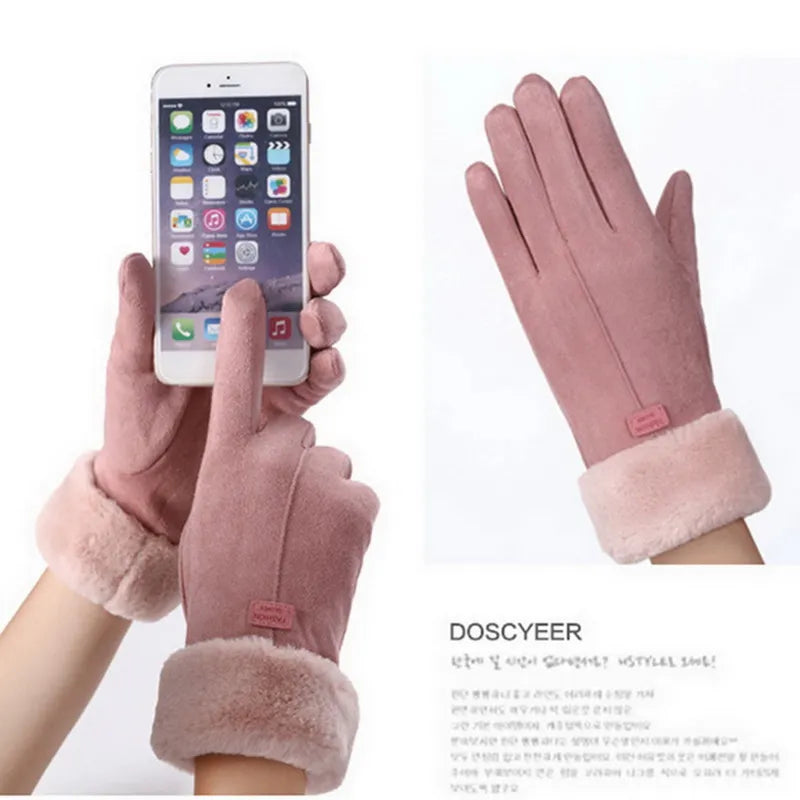 Gants Suèdes Doublés Fourrure