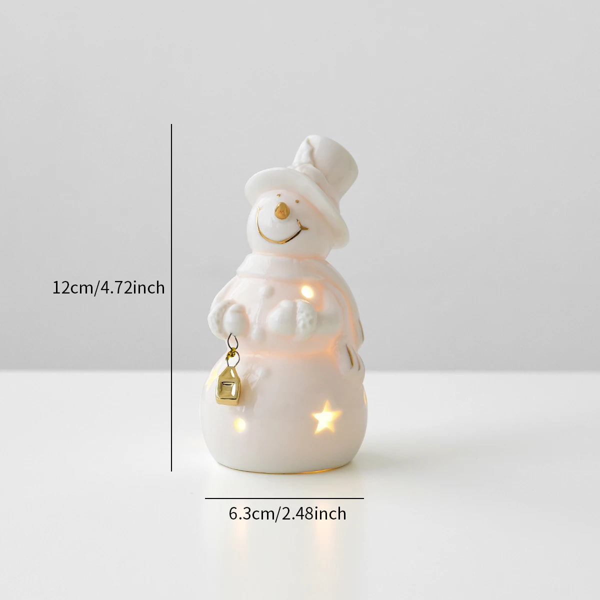 White Ceramic LED Christmas Decoration
