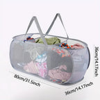 Grand Panier en Maille Pop-Up Pliable 3 Compartiments - Noir, Blanc & Couleurs