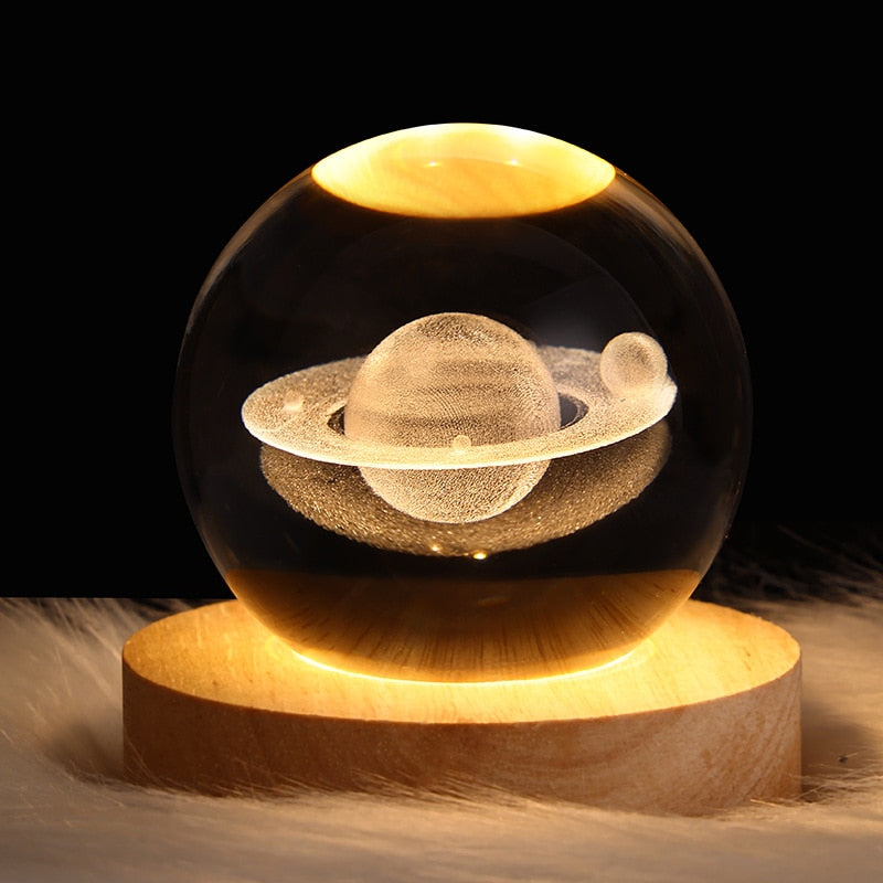 Crystal ball Starry sky and luminous galaxy