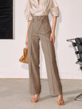 Pantalon Tailleur Taille haute à Pince - Femme