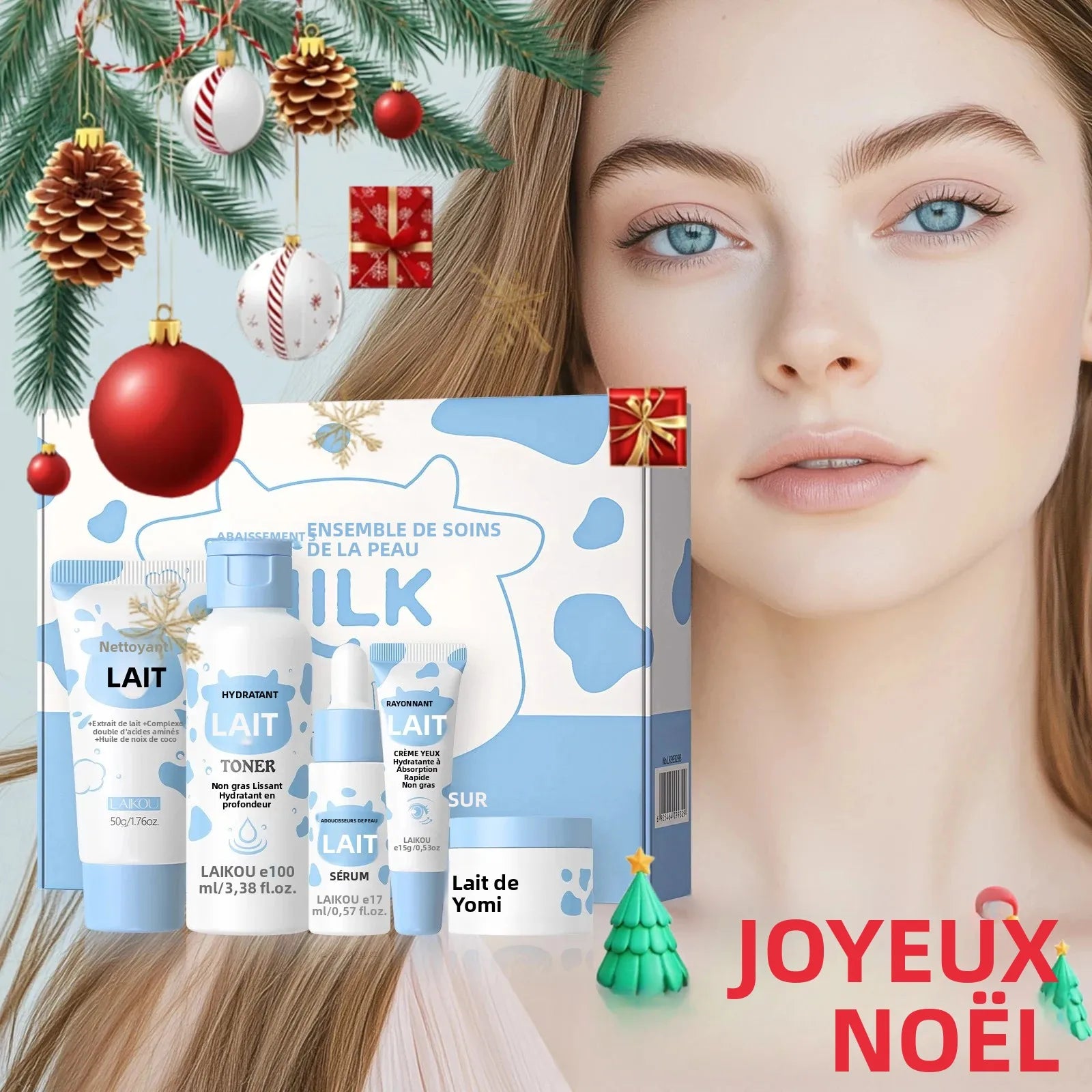 Kit Routine Soins 5PCS Hydratant Lait & Beurre de Karité