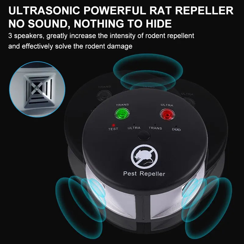 Répulsif Puissant à Ultrasons - Anti Rongeurs