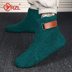 Fuzzy Loopback Bootie Slippers with PU Leather Strap