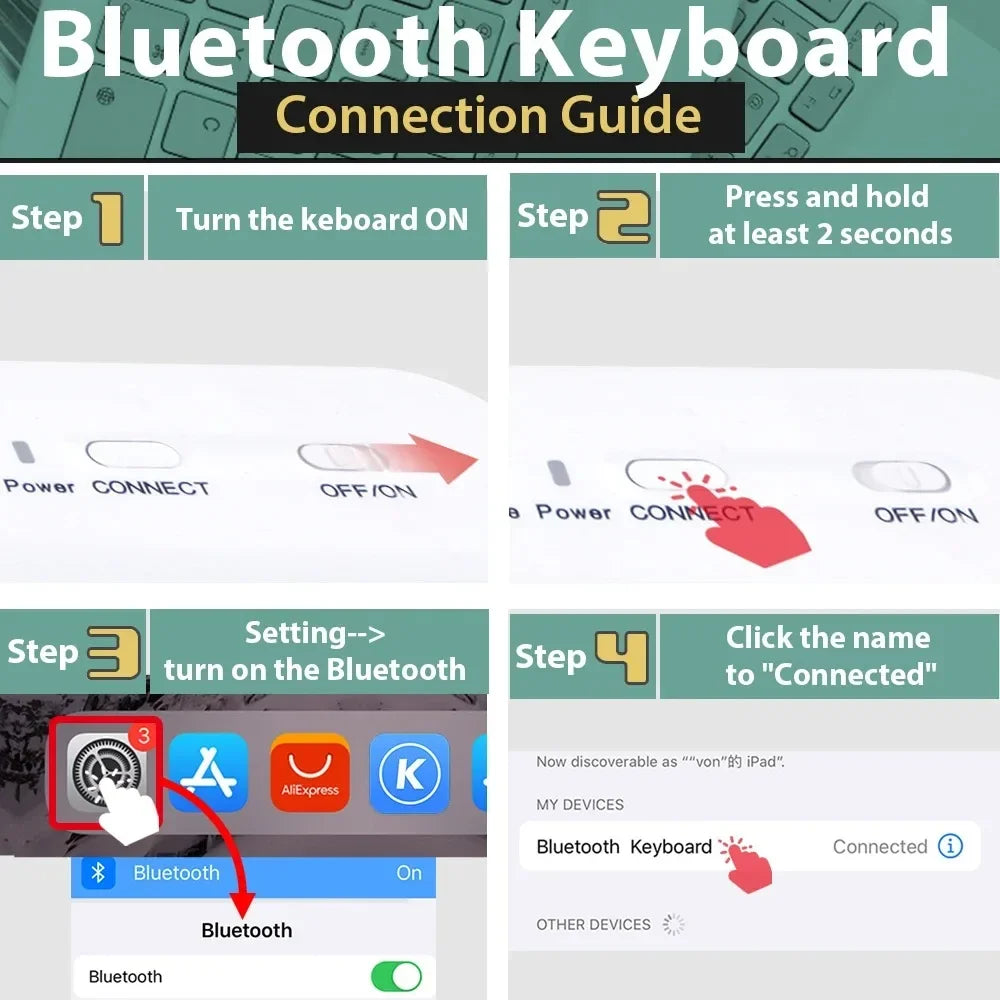 Clavier Bluetooth Sans Fil Rechargeable – Compatible Android, iOS et Windows + Souris Sans Fil OFFERTE