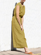 Women's breathable linen jumpsuit