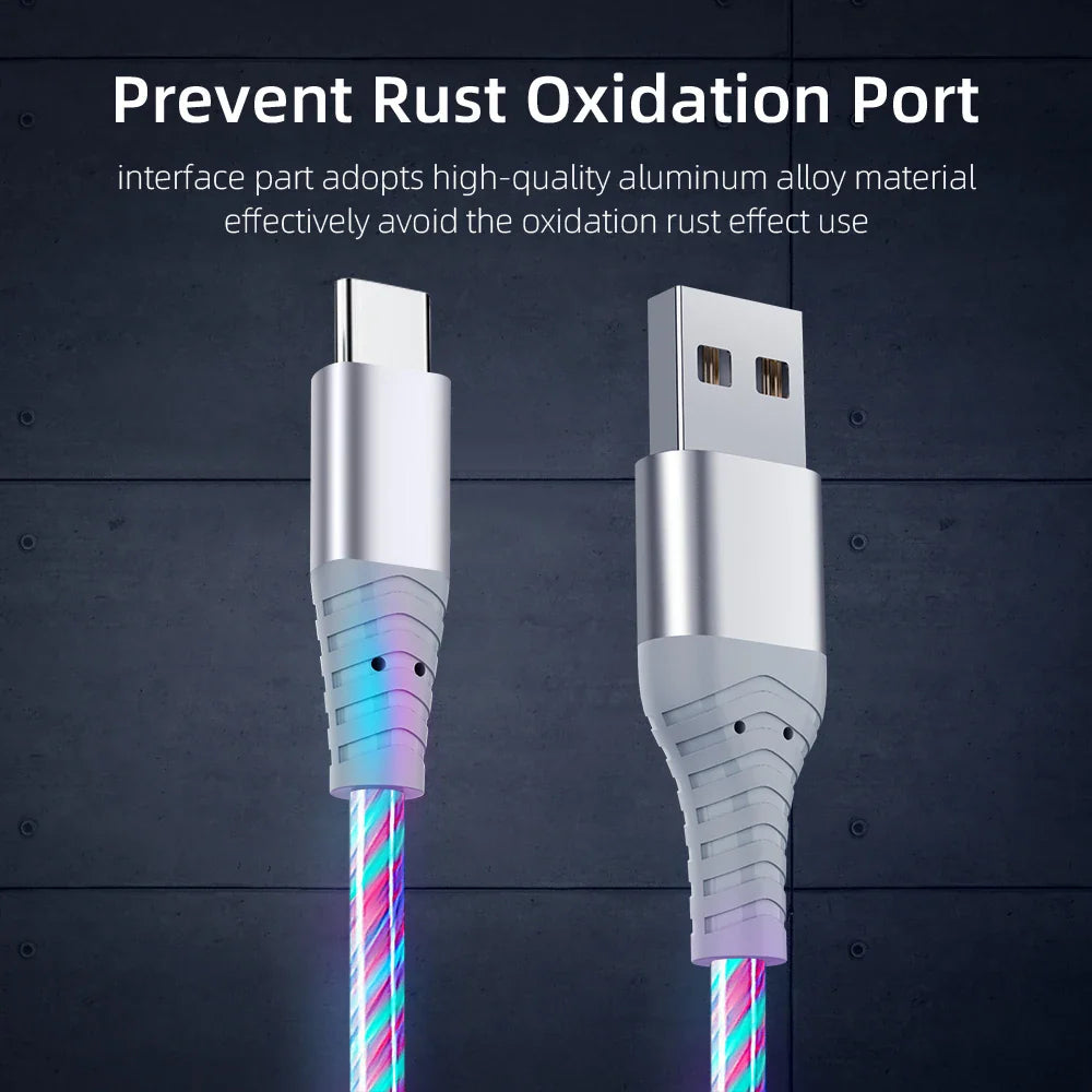 Câble LED 5A Ultra Rapide Type-C et Micro USB