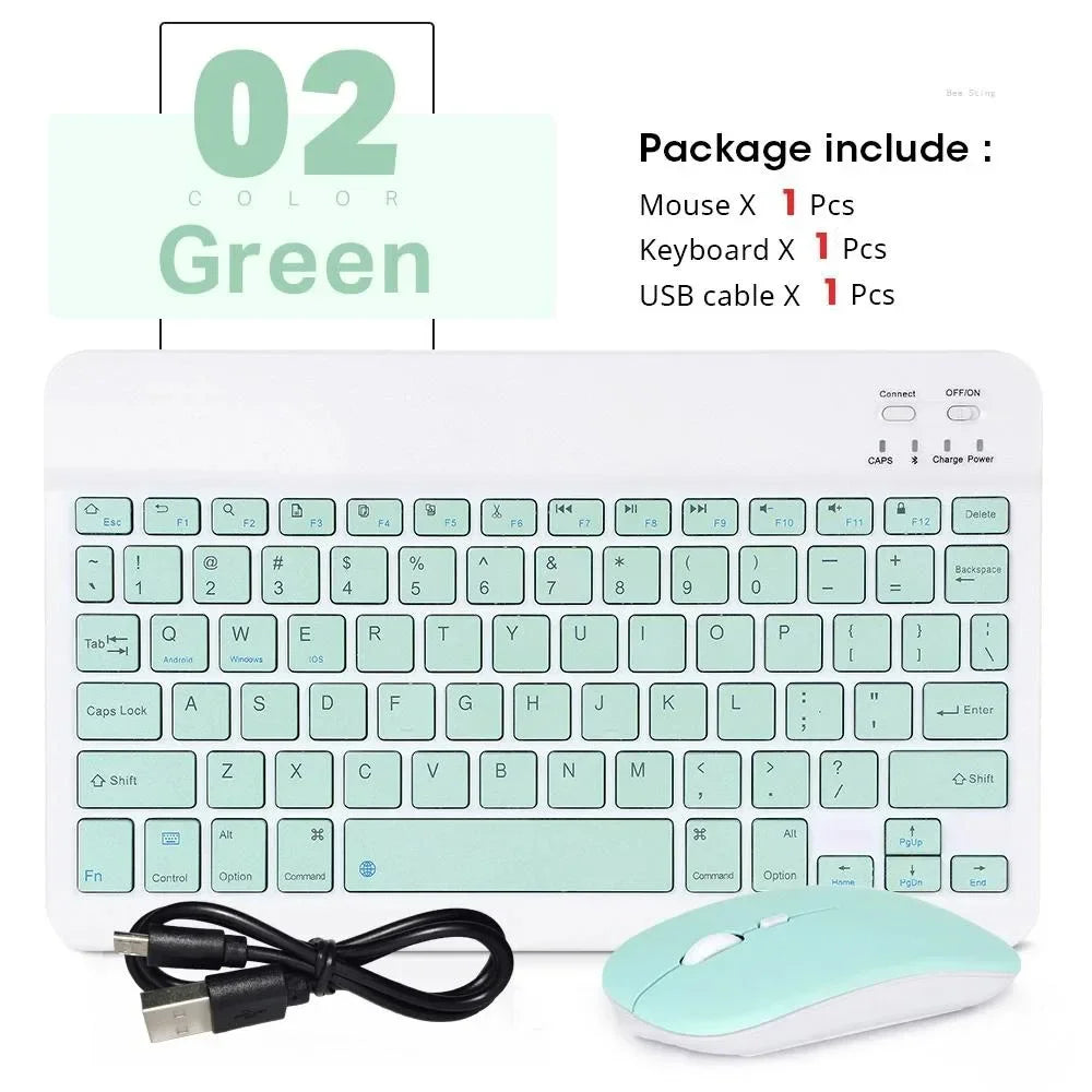 Rechargeable Wireless Bluetooth Keyboard – Compatible with Android, iOS and Windows + FREE Wireless Mouse