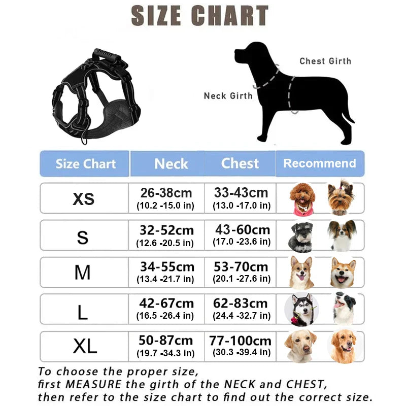 Reflective and Breathable Dog Harness with Handle
