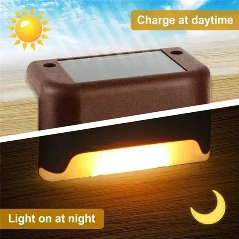 4 Lampes Solaires LED Extérieur Imperméables pour Escaliers & Rambarde