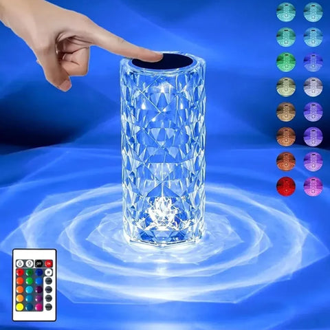 Lampe tactile effet cristal - Télécommande inclus