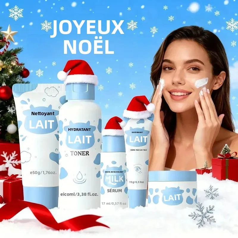 Kit Routine Soins 5PCS Hydratant Lait & Beurre de Karité