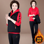 Women's 3-Piece Set - Joggers, Sweatshirt & Puffer Jacket