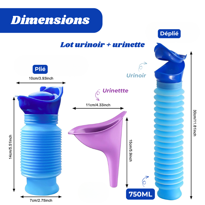 Retractable Portable Urinal 750ml – Car & Camping
