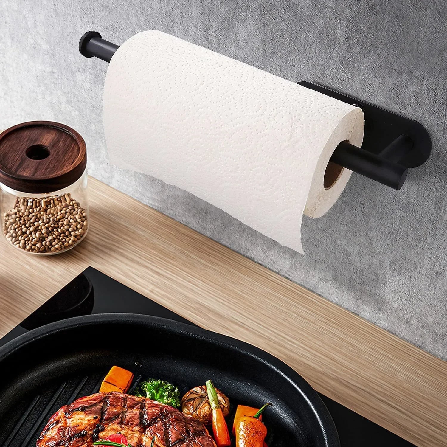 Porte-Rouleau Adhésif en Inox Sans Perçage - Lot de 2