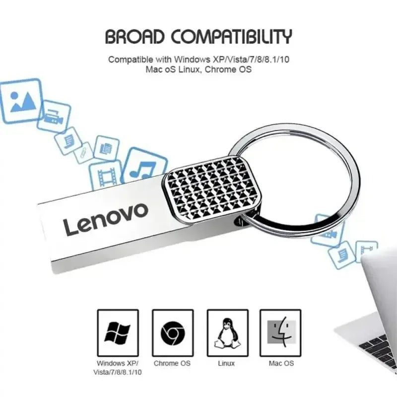 Lenovo - Mini USB 2TB de metal de alta velocidad
