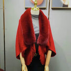 Tricot imitation fourrure de lapin lâche avec écharpe