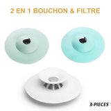 3x Bonde de Baignoire et Douche, Avec Fonction Attrape-cheveux