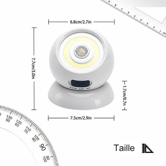 Lampe LED magnétique 360° - Détection des mouvements