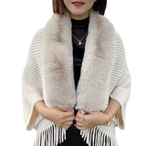 Tricot imitation fourrure de lapin lâche avec écharpe