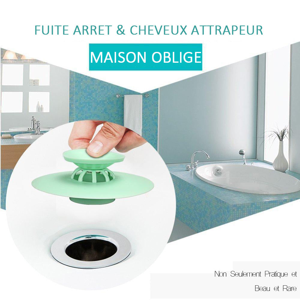 3x Bonde de Baignoire et Douche, Avec Fonction Attrape-cheveux