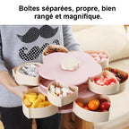 Boîte de Rangement Rotative en Forme de Fleur pour Collation