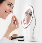 Miroir grossissant LED - Bras articulé ventouse