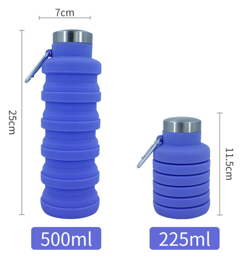 Bouteille d'eau pliable, bouteilles d'eau pliables en silicone