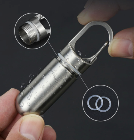 2 x Mini Porte Clé Boîte à Pilules Waterproof