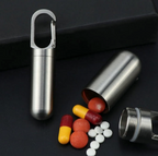 2 x Mini Porte Clé Boîte à Pilules Waterproof