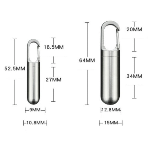2 x Mini Porte Clé Boîte à Pilules Waterproof