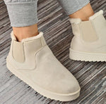 Boots basses fourrées crème