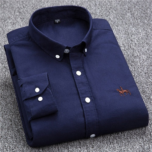 Men's Long-Sleeved Oxford Cotton Shirt