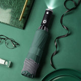 Parapluie réversible avec lampe vert