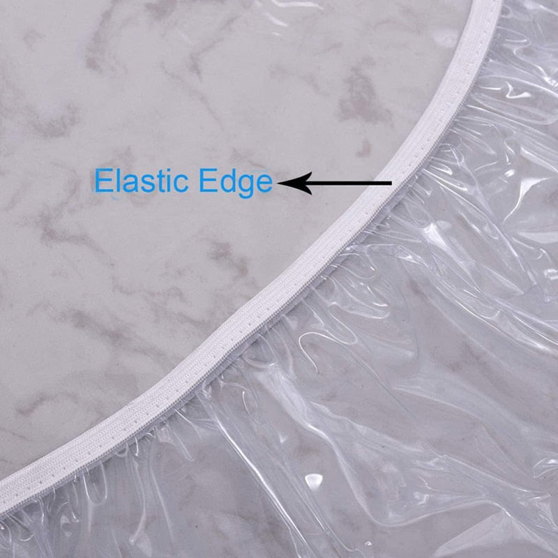 Nappe de table ronde transparente et élastique
